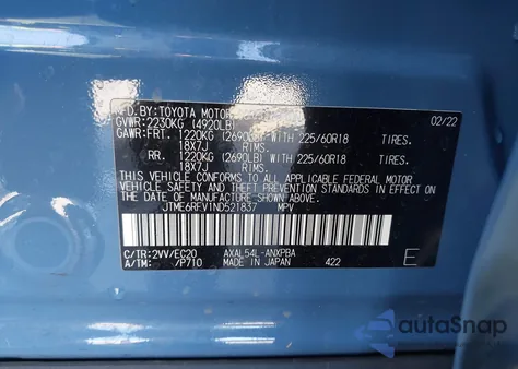 2022 Toyota Rav4 Hybrid Xse from USA, damaged, VIN JTME6RFV1ND521837